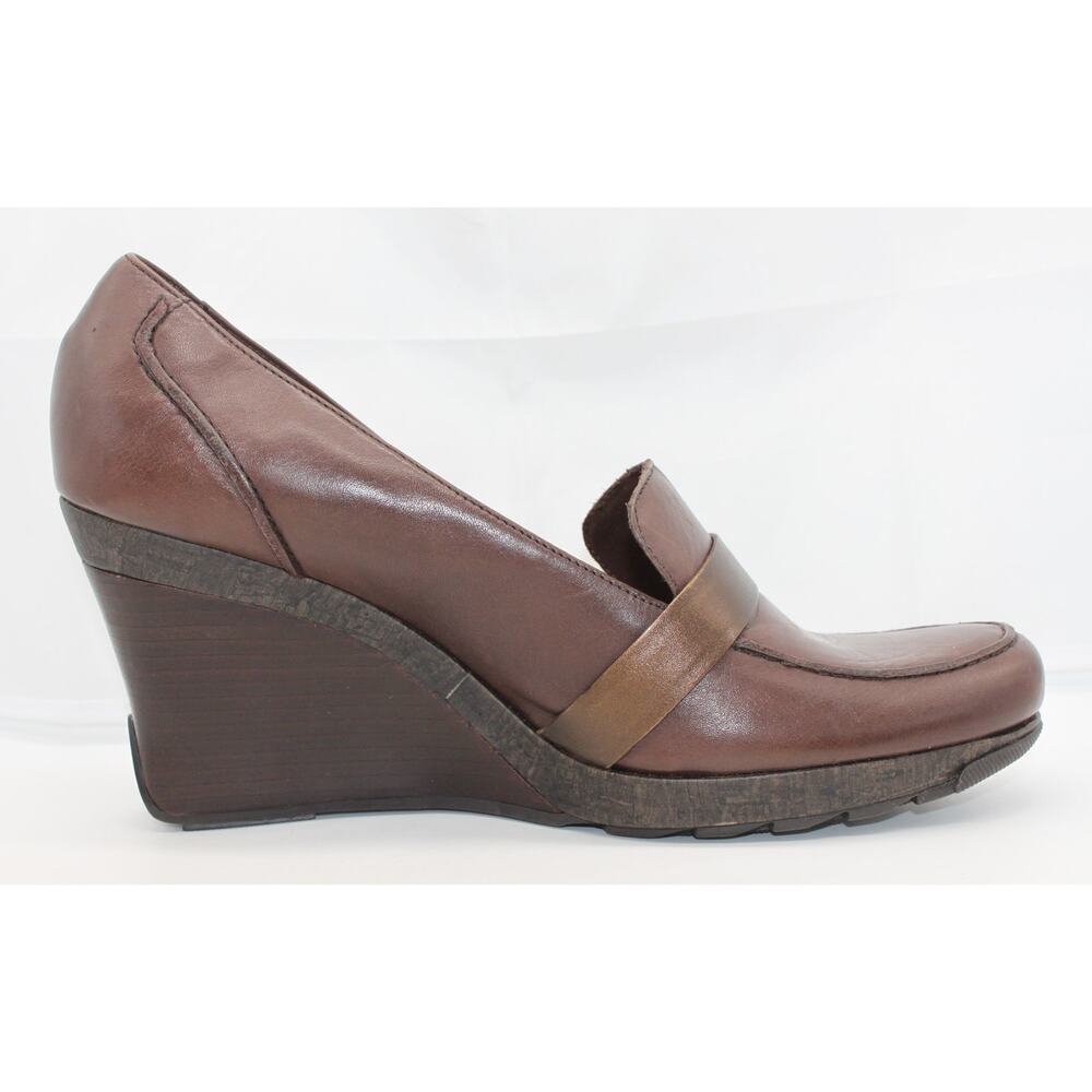 NWOT Kenneth Cole Reaction Brown Leather Cederama Slip On Wedge Loafers Shoes 11 - Picture 7 of 13